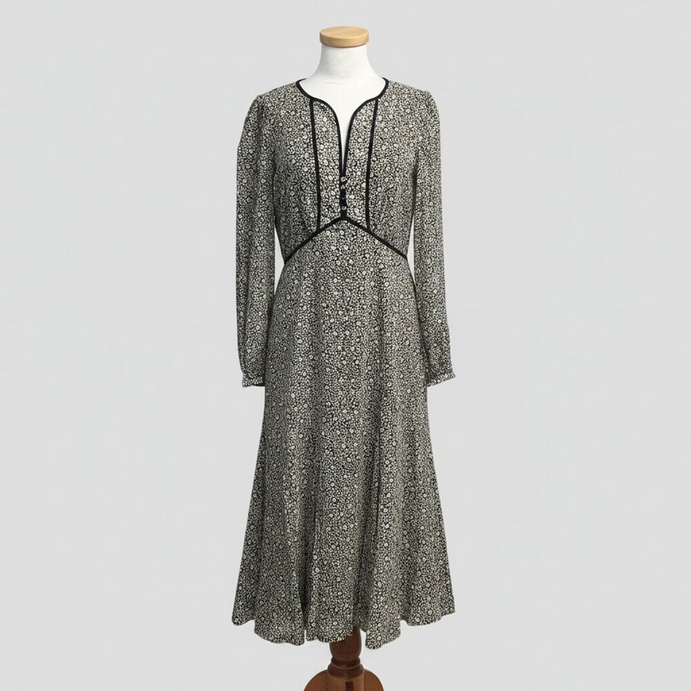 Joie black and tan floral Jemaa dress, size 6, NEW WITH TAGS!
